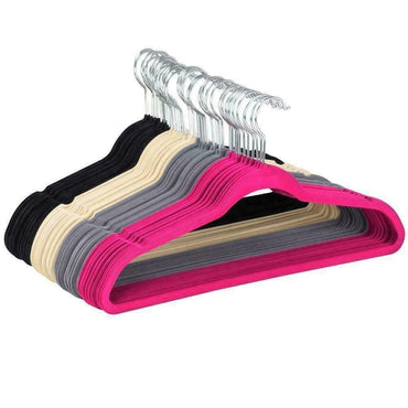 Coat Clothes Clothing Hangers Velvet Velour Non Slip Flocked Trouser Hangers NEW - ZYBUX